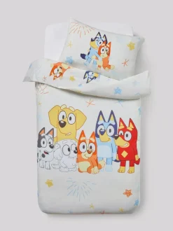 Next Natural Bluey and Friends 100% Cotton Duvet Cover and Pillowcase Set Hot