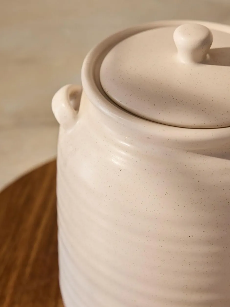 Next Natural Ceramic Ribbed Biscuit Jar Outlet
