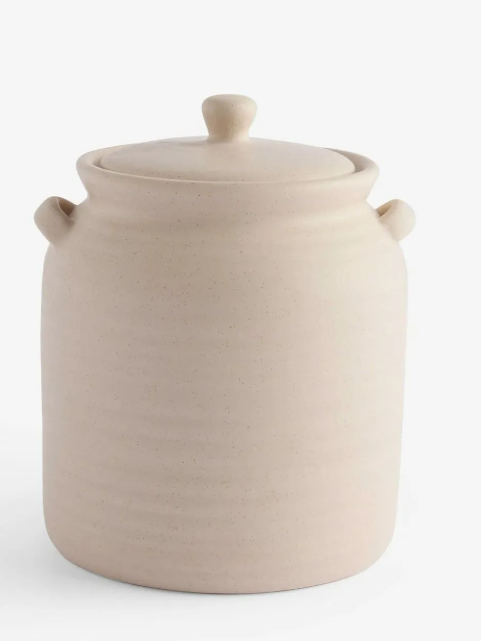 Next Natural Ceramic Ribbed Biscuit Jar Outlet