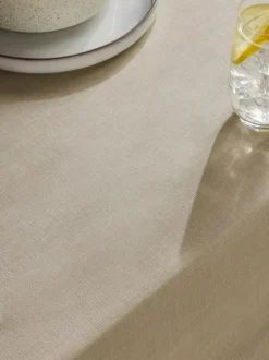 Next Natural Cotton Linen Look Wipe Clean Table Cloth Sale