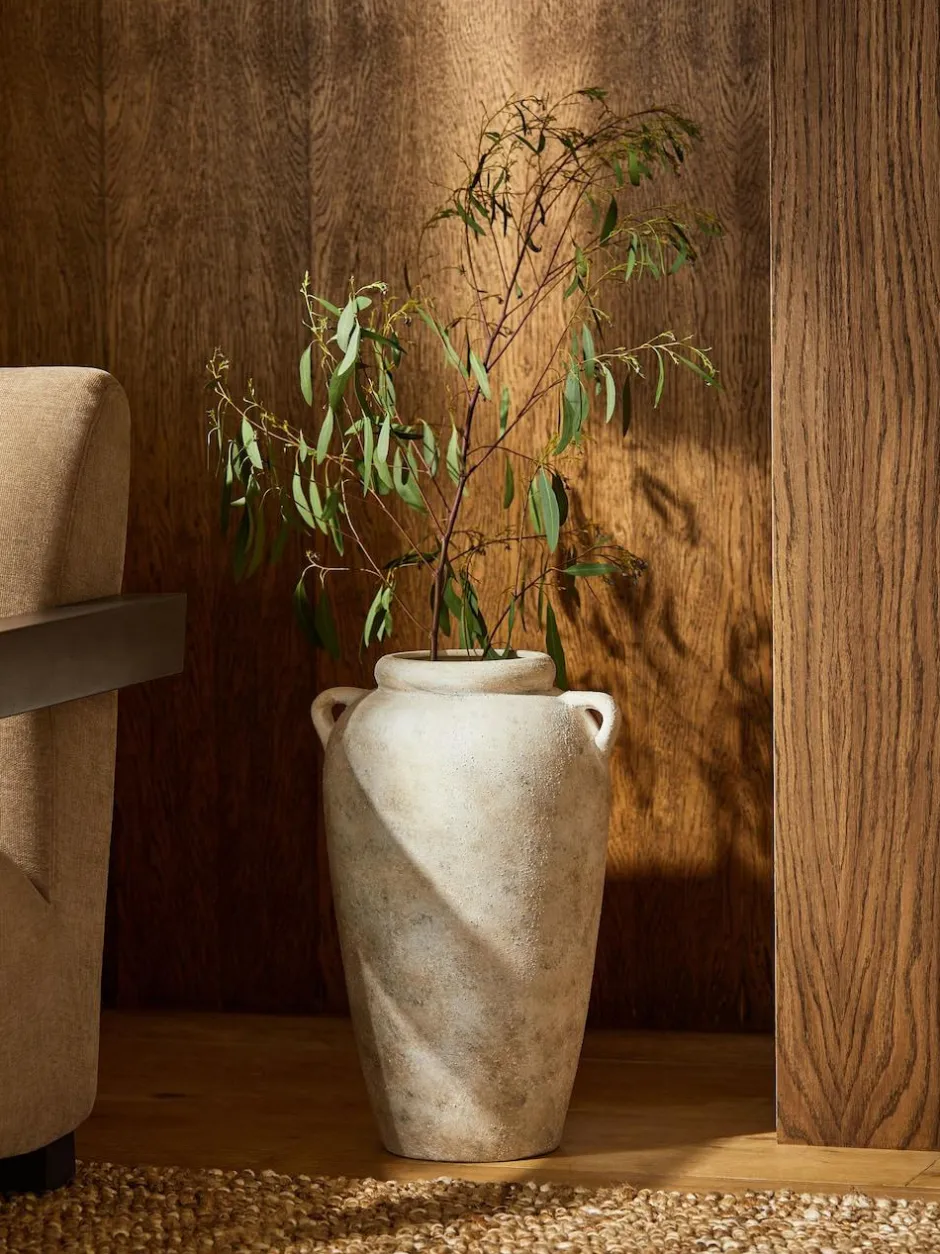 Next Natural Country Ceramic Lydford Extra Large Textured Flower Vase Clearance