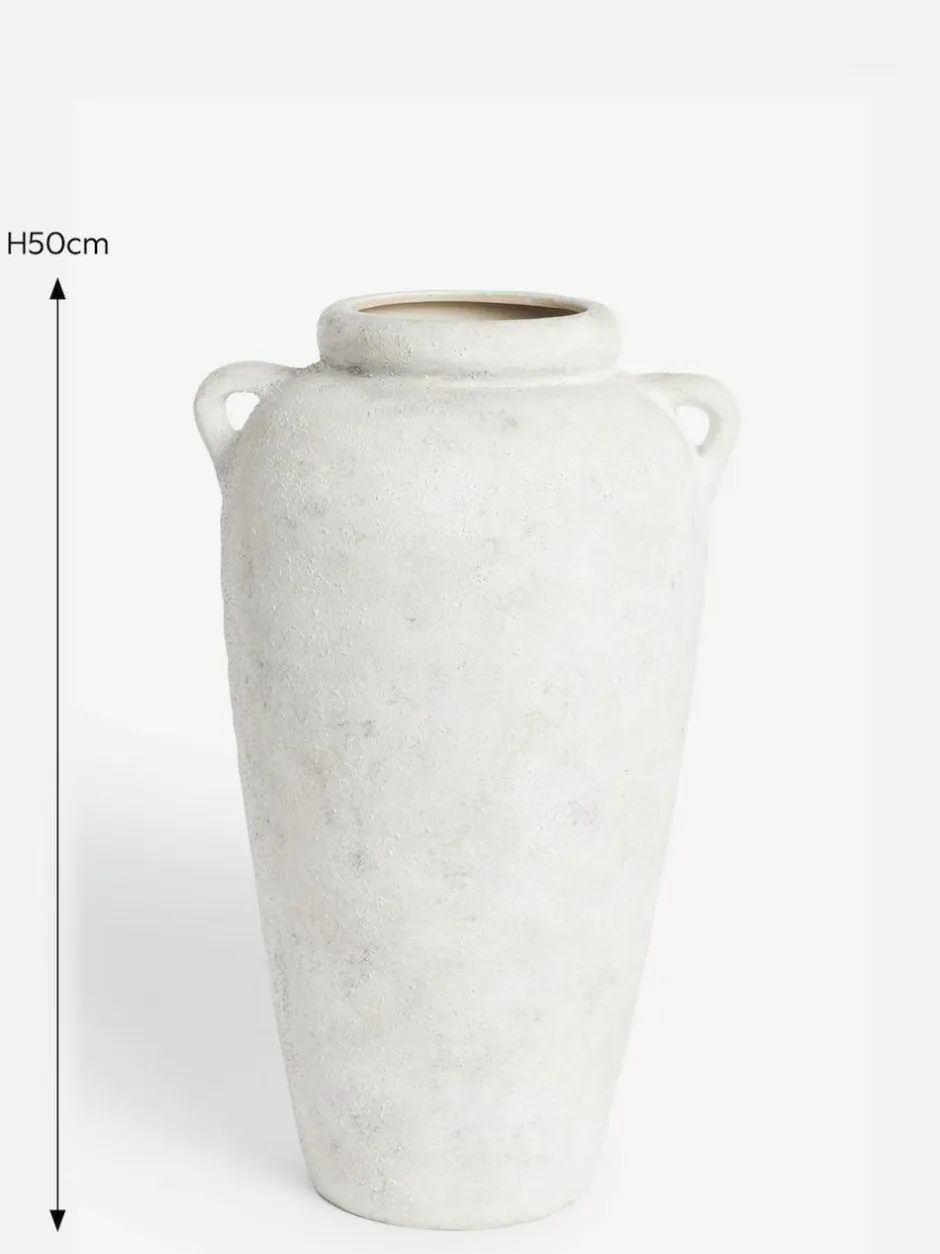 Next Natural Country Ceramic Lydford Extra Large Textured Flower Vase Clearance