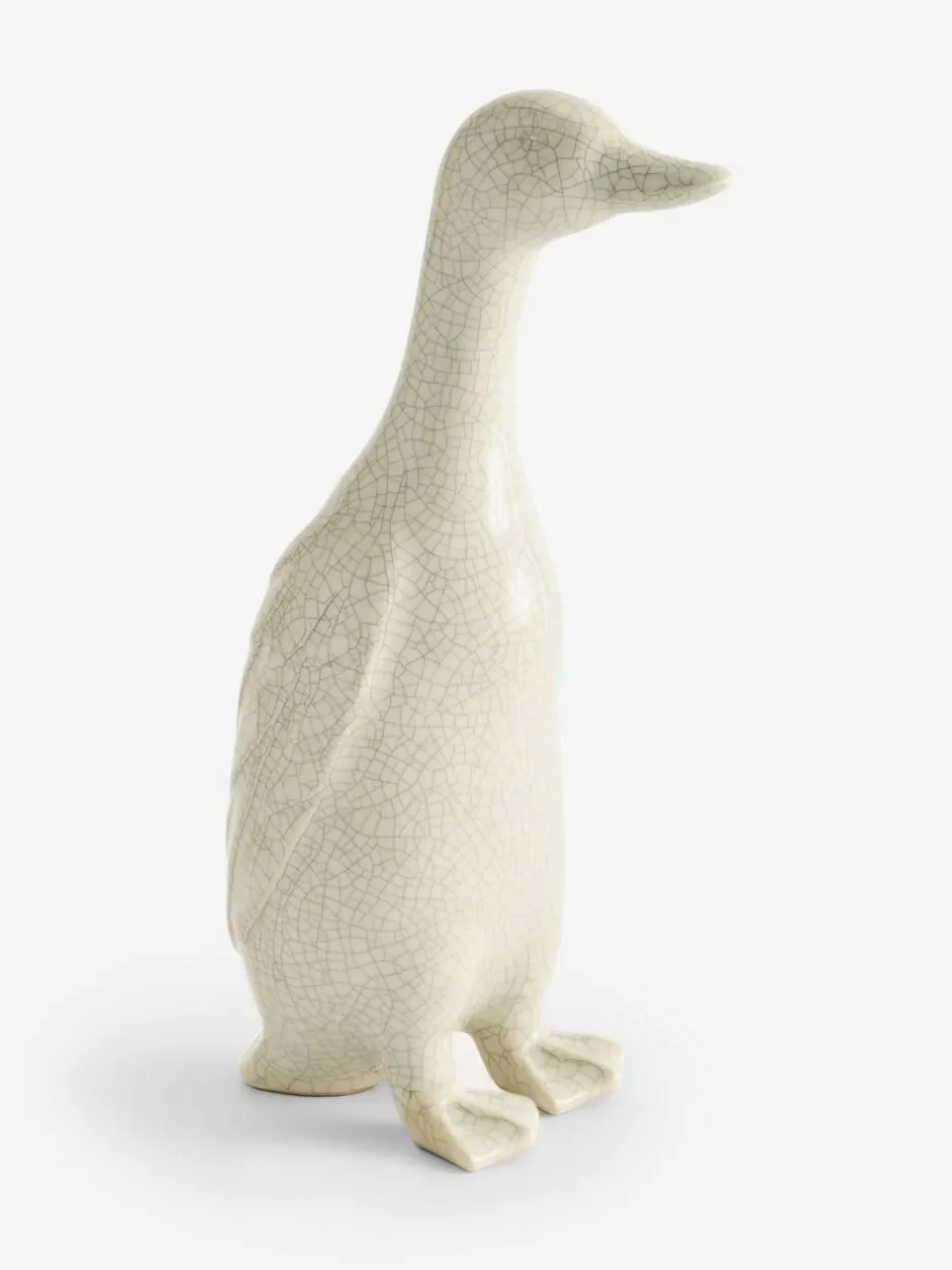Next Natural Crackle Glaze Ceramic Runner Duck Ornament New