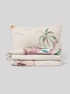 Next Natural Dinosaurs 100% Cotton Textured Printed Duvet Cover and Pillowcase Set Discount