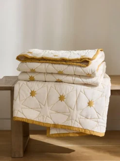 Next Natural Embrodiered Star Bedspread Discount