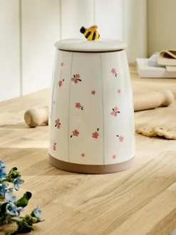 Next Natural Floral Ceramic Biscuit Jar Hot