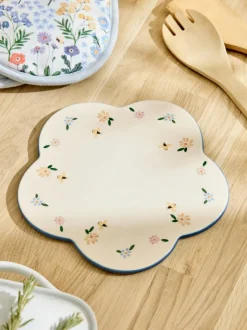 Next Natural Floral Ceramic Trivet Hot