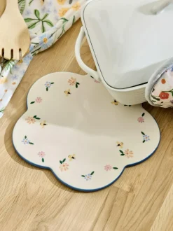Next Natural Floral Ceramic Trivet Hot