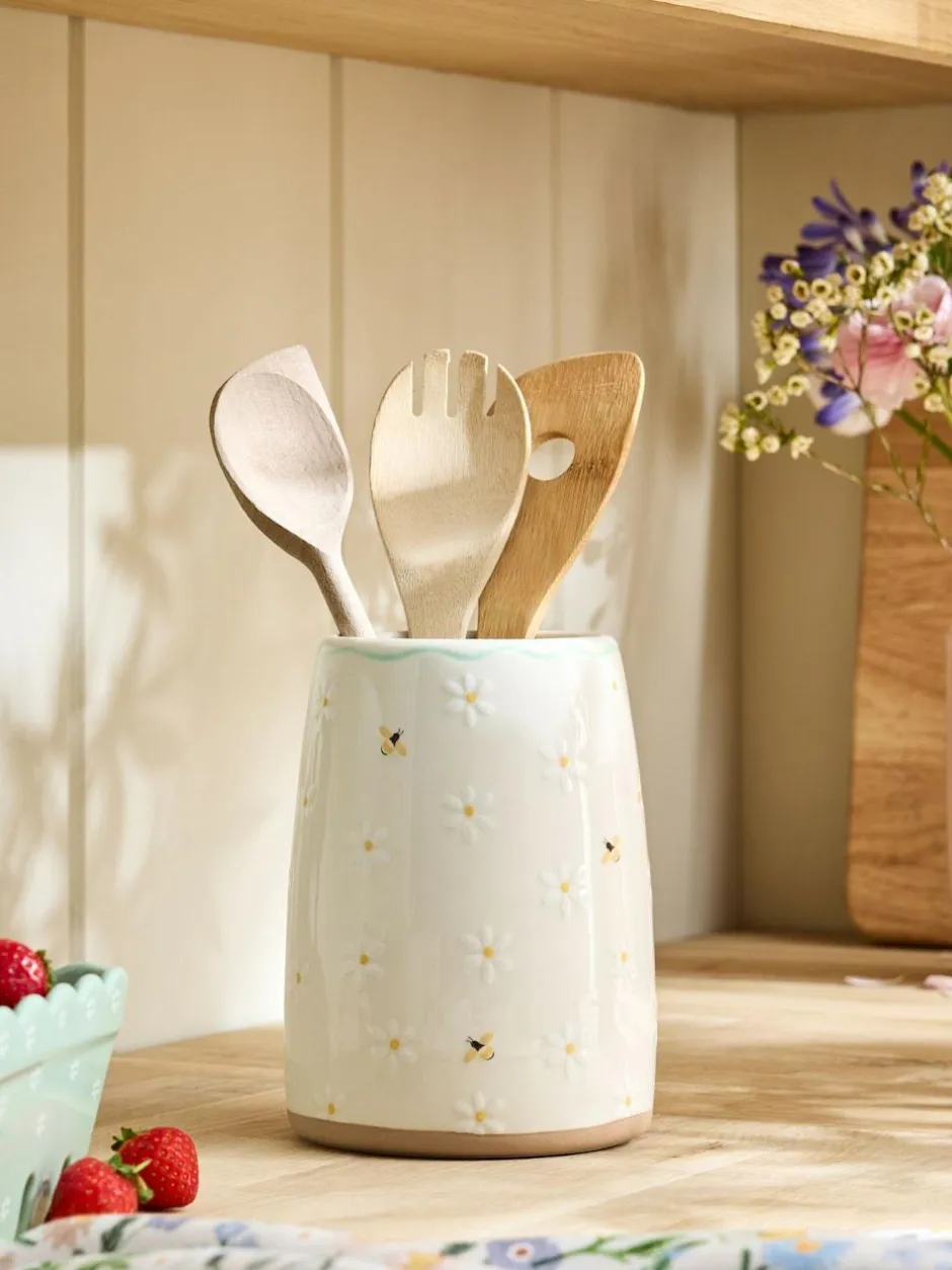 Next Natural Floral Ceramic Utensil Pot Best