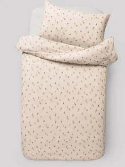 Next Crinkle Muslin 100% Cotton Duvet Cover and Pillowcase Set Natural Fruit Peach