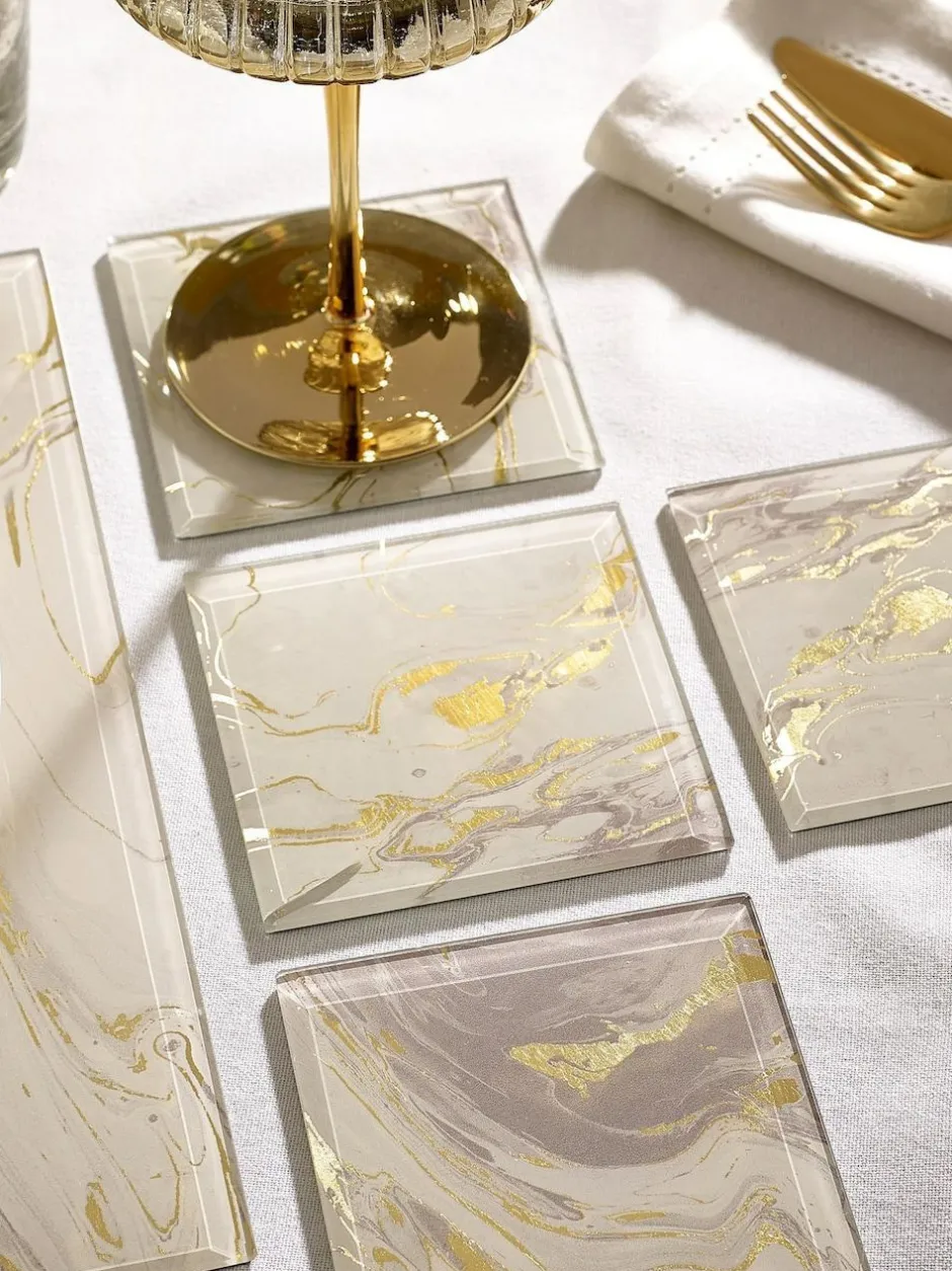 Next Galaxy Glass Coasters Set of 4 Natural Clearance