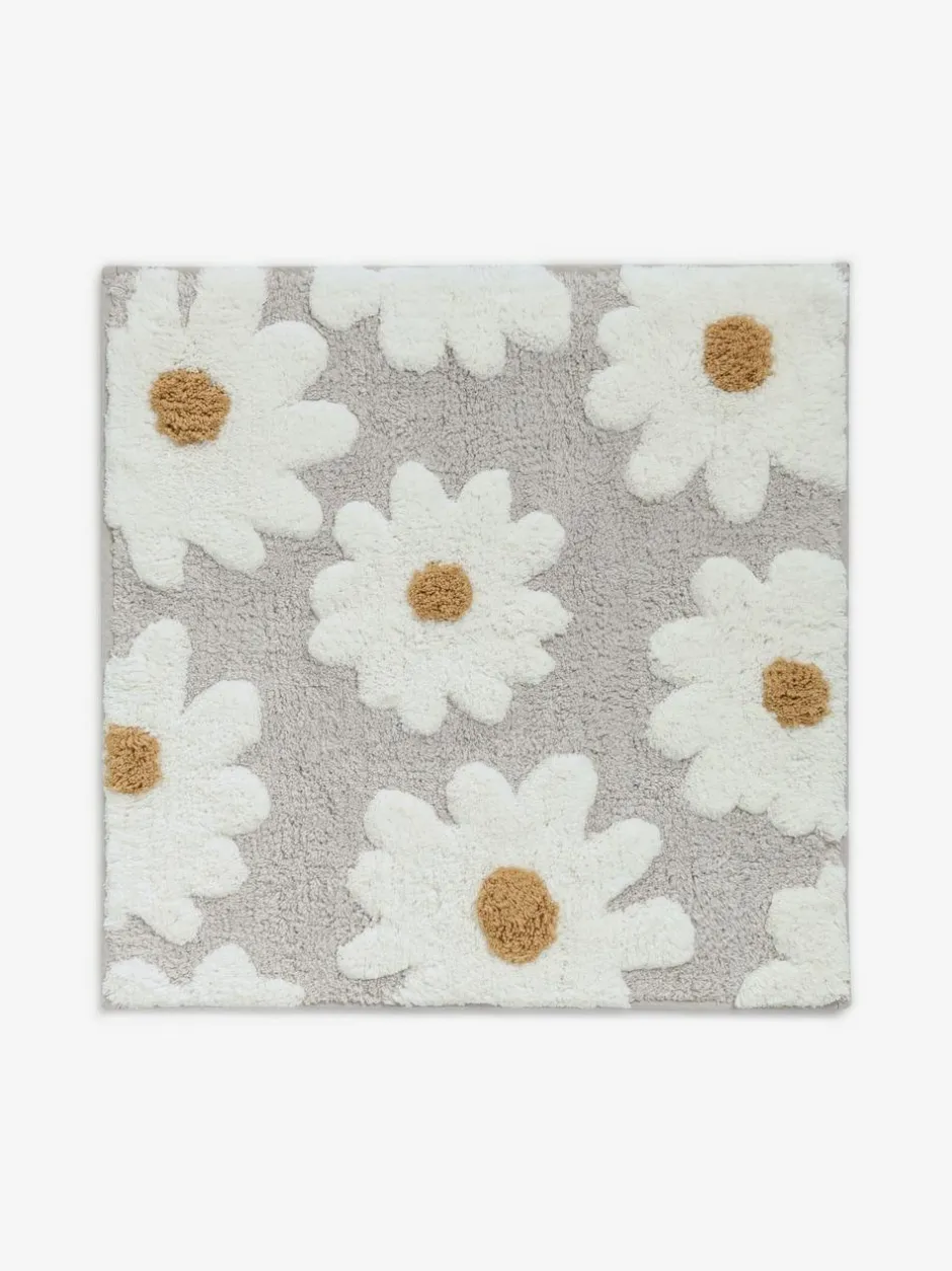 Next Daisy 100% Cotton Shower Mat Natural Grey Clearance