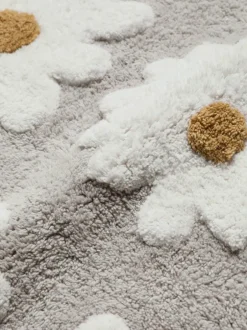 Next Daisy 100% Cotton Shower Mat Natural Grey Clearance