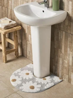 Next Daisy 100% Cotton Pedestal Mat Natural Grey