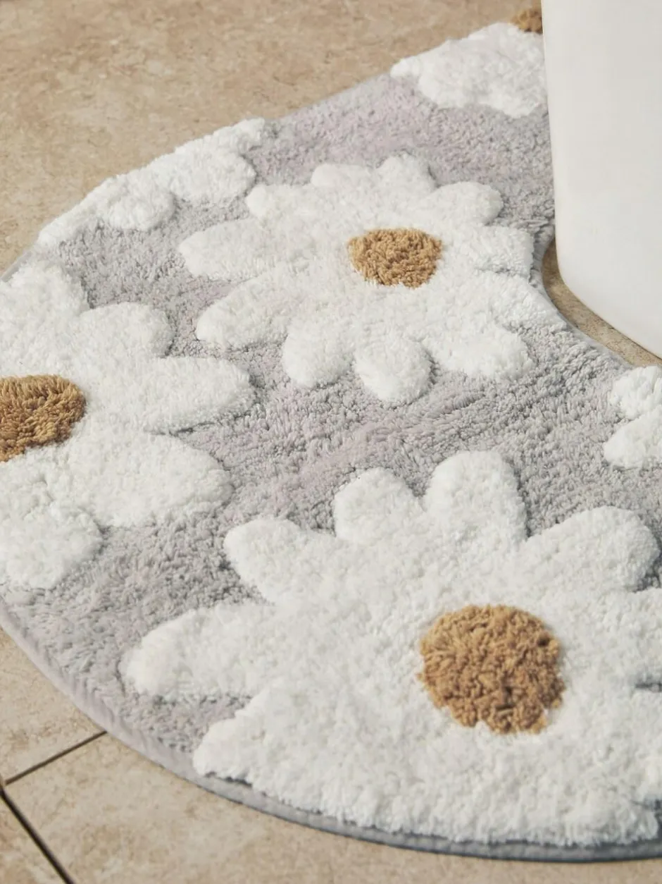 Next Daisy 100% Cotton Pedestal Mat Natural Grey
