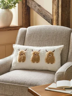 Next Natural Hamish The Highland Cow Trio 50 x 30cm Cushion Clearance