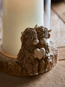 Next Natural Hamish The Highland Cow Hurricane Candle Holder Hot