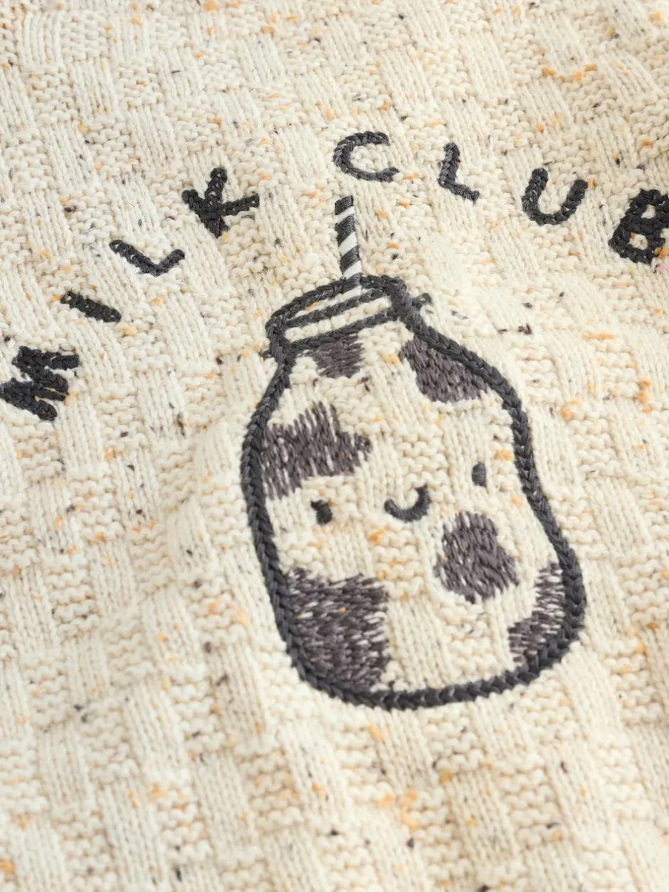 Next Natural Milk Club Embroidered Baby Cardigan Sale