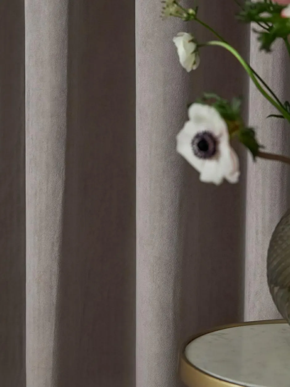 Next Natural Mink Matte Velvet Pencil Pleat Blackout/Thermal Curtains Hot