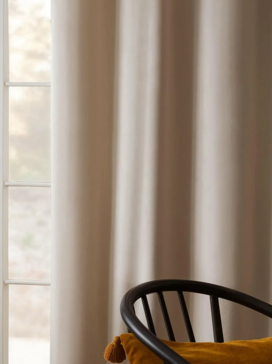Next Natural Oatmeal Matte Velvet Blackout/Thermal Curtains Outlet