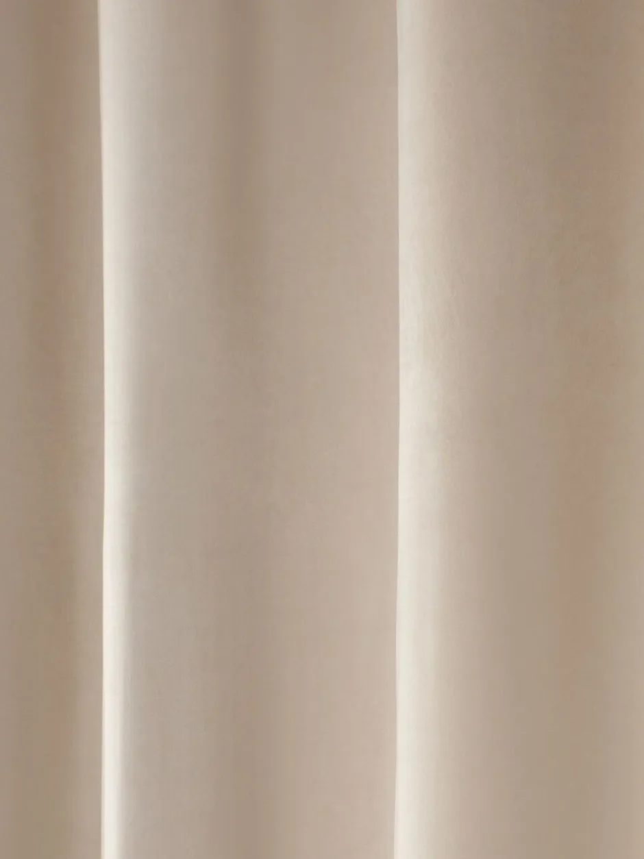 Next Natural Oatmeal Matte Velvet Blackout/Thermal Curtains Outlet