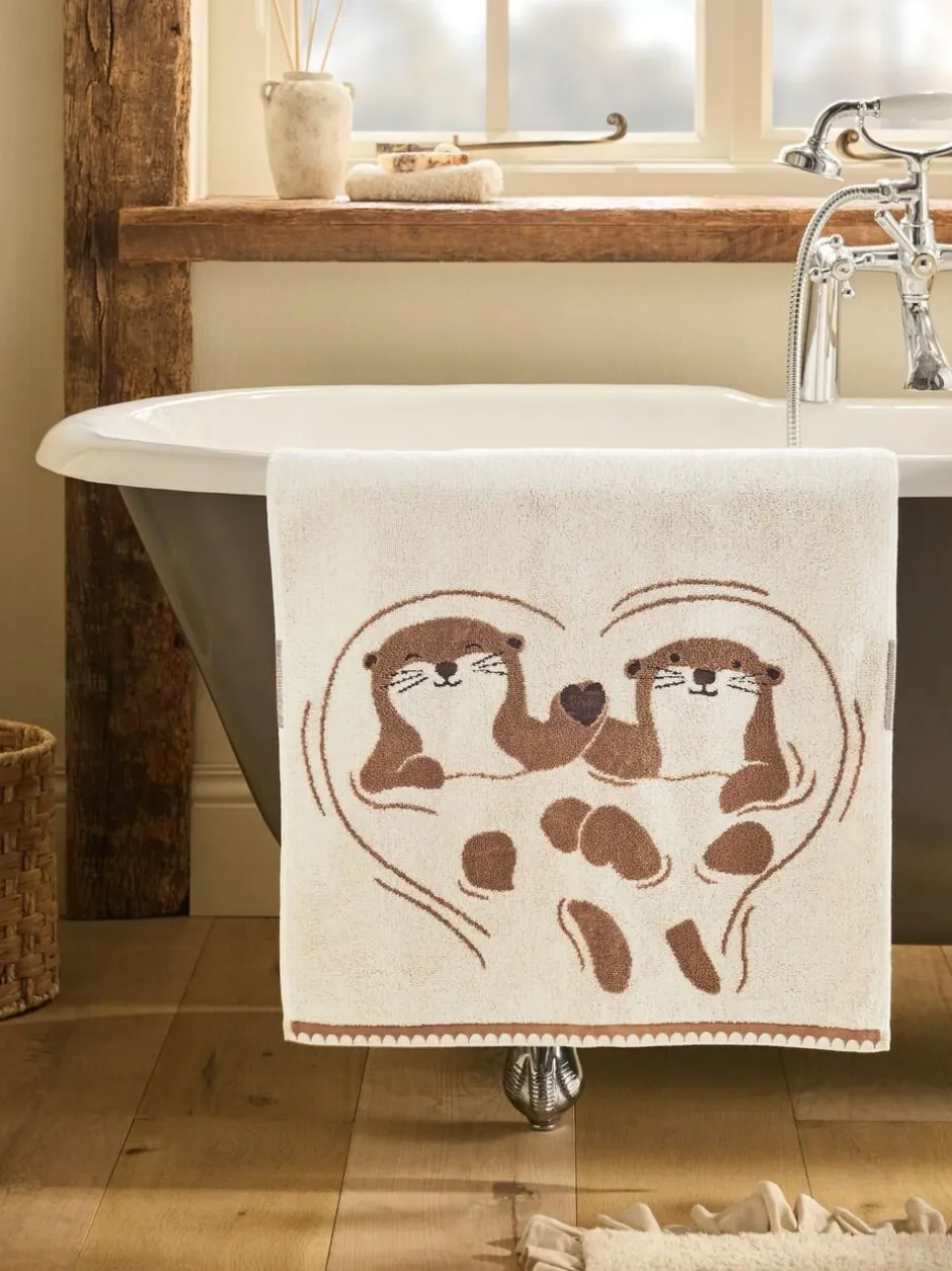 Next Natural Otter Heart Towel Clearance