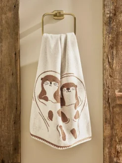 Next Natural Otter Heart Towel Clearance