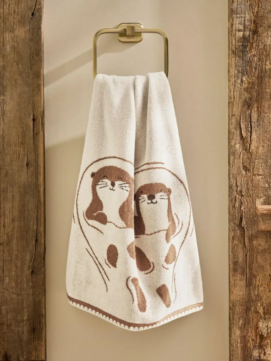 Next Natural Otter Heart Towel Clearance
