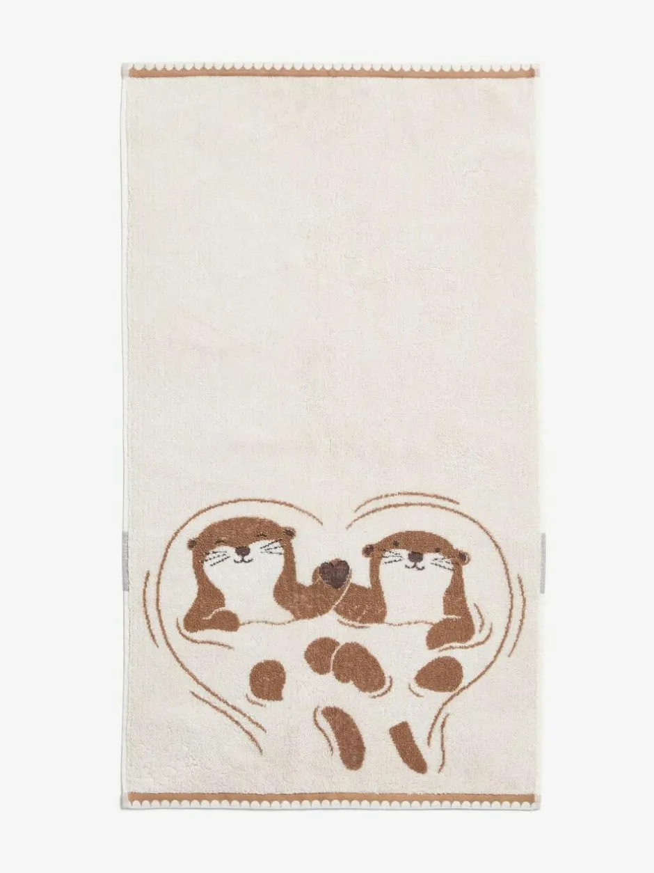 Next Natural Otter Heart Towel Clearance