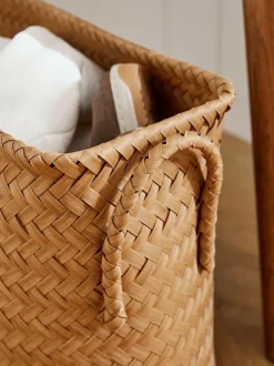 Next Plastic Wicker Storage Basket Natural Sale