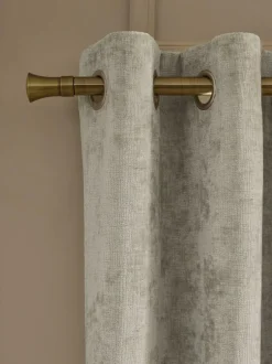 Next Plush Chenille Blackout/Thermal Eyelet Curtains Natural Clearance