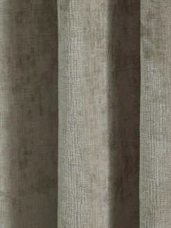 Next Plush Chenille Blackout/Thermal Eyelet Curtains Natural Clearance