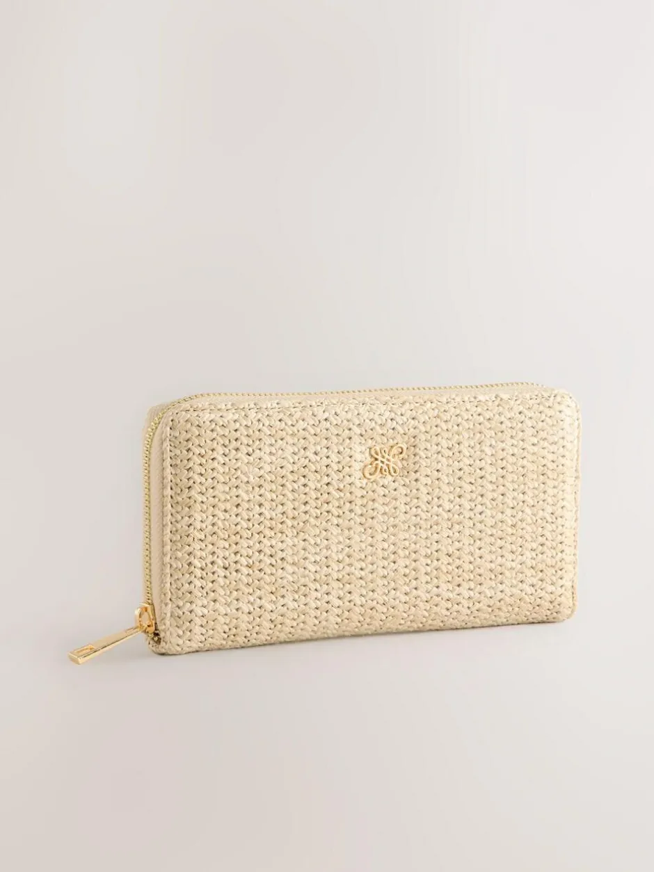 Next Natural Raffia Effect Purse Clearance