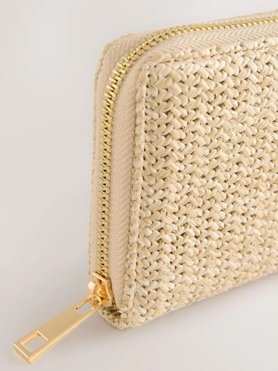 Next Natural Raffia Effect Purse Clearance