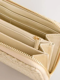 Next Natural Raffia Effect Purse Clearance
