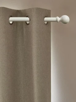 Next Soft Marl Blackout/Thermal Eyelet Curtains Natural Sale