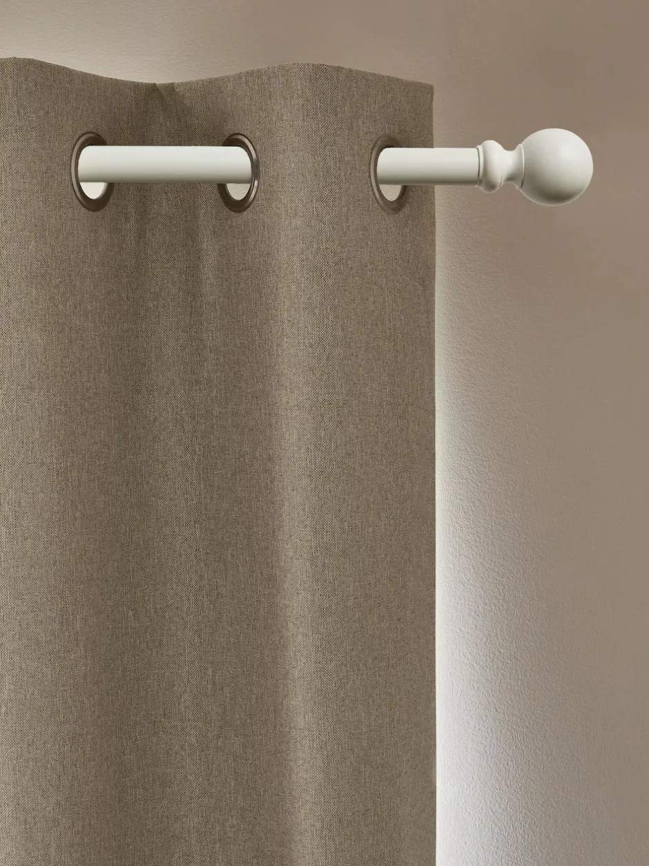 Next Soft Marl Blackout/Thermal Eyelet Curtains Natural Sale