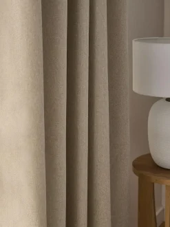 Next Soft Marl Blackout/Thermal Eyelet Curtains Natural Sale