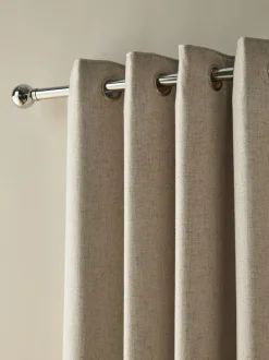 Next Soft Weave Linen Blend Blackout/Thermal Eyelet Curtains Natural Best