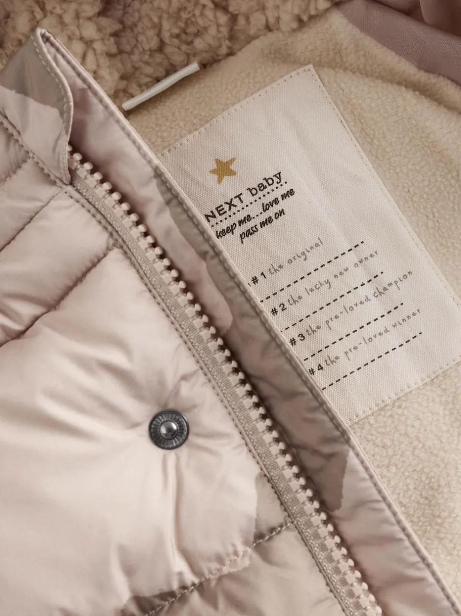 Next Baby Puffer Jacket (0mths-2yrs) Natural Star All Over Printed New
