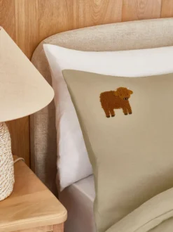 Next Natural Tufted Hamish Supersoft 100% Brushed Cotton Duvet Cover and Pillowcase Set