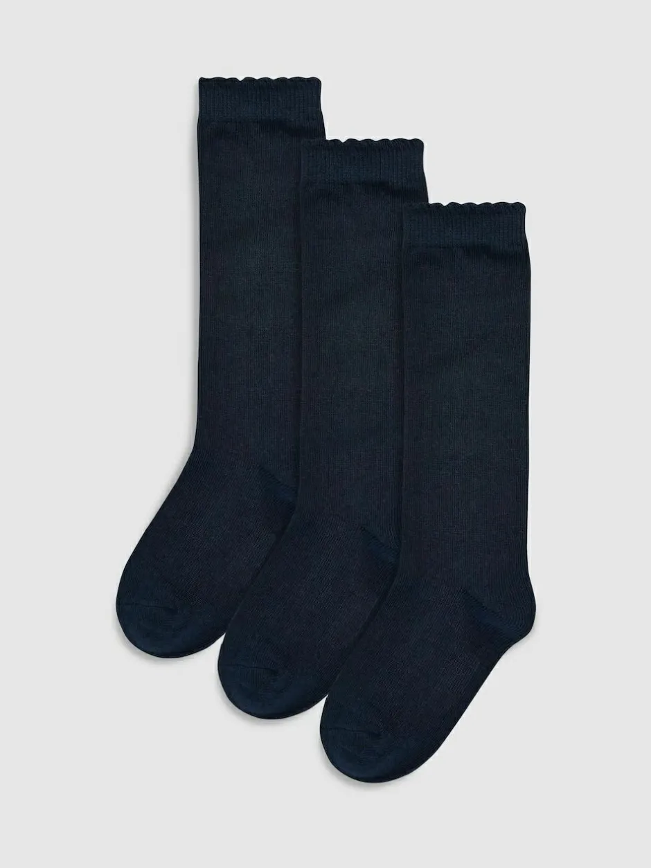 Next 3 Pack Cotton Rich Knee High Schools Socks Navy Sale