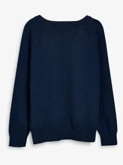 Next 2 Pack Knitted V-Neck Jumper (3-16yrs) Navy Online