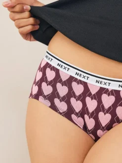 Next Short Cotton Logo Knickers 4 Pack Navy Argyle Hot