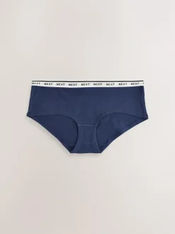 Next Short Cotton Logo Knickers 4 Pack Navy Argyle Hot