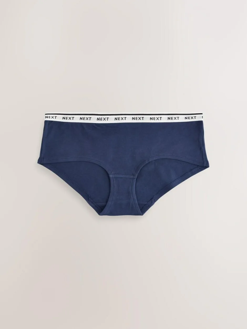 Next Short Cotton Logo Knickers 4 Pack Navy Argyle Hot