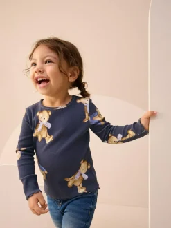 Next Navy Bear Rib Long Sleeve T-Shirt (3mths-7yrs) Best