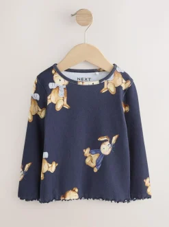Next Navy Bear Rib Long Sleeve T-Shirt (3mths-7yrs) Best