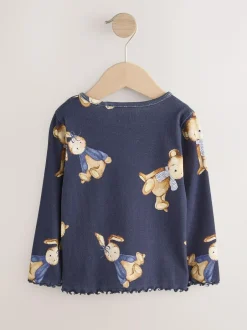 Next Navy Bear Rib Long Sleeve T-Shirt (3mths-7yrs) Best