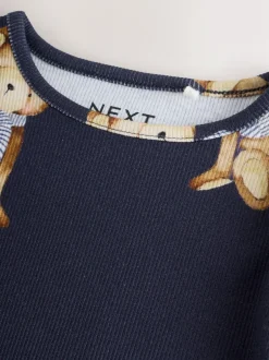 Next Navy Bear Rib Long Sleeve T-Shirt (3mths-7yrs) Best